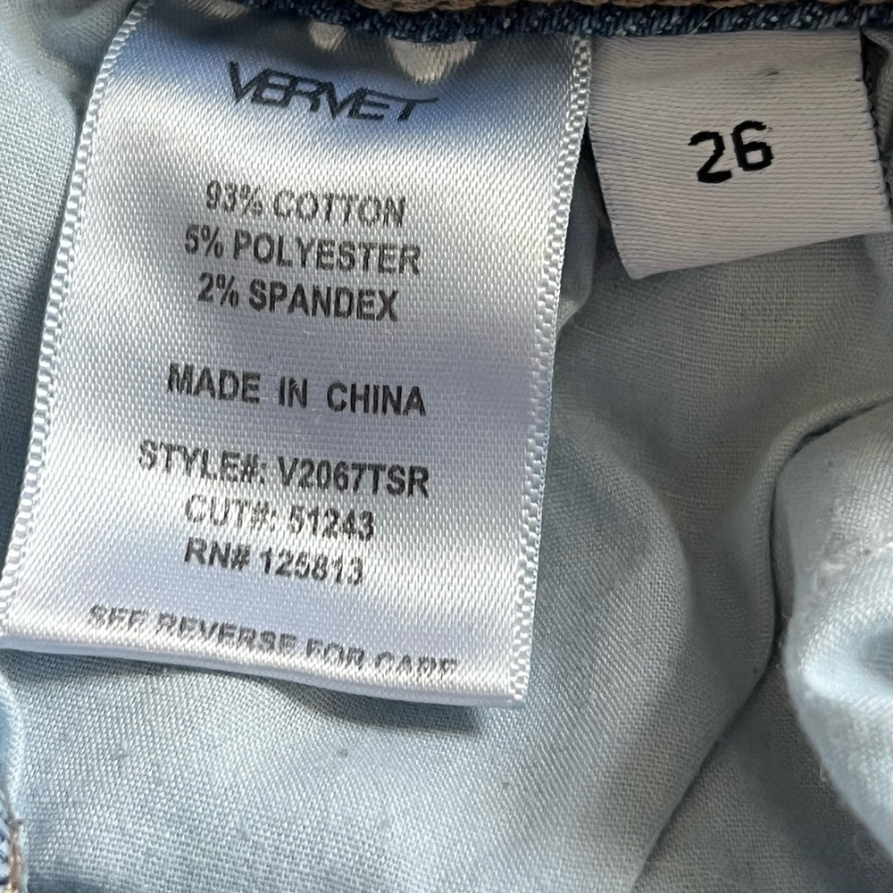 Vervet Classic high rise straight leg blue jeans distressed medium wash sz 26 - Picture 5 of 5